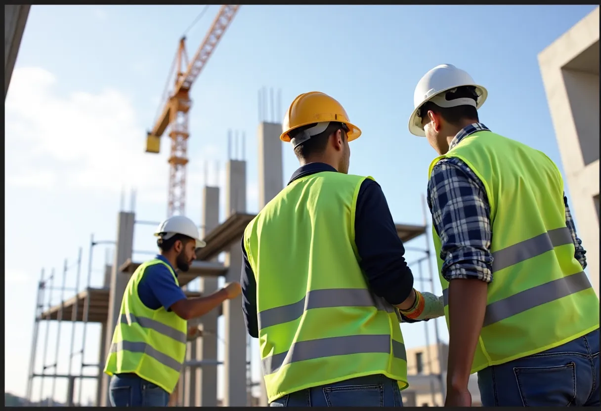 Obra civil industrial em Minas Gerais com equipe tecnica em campo